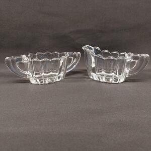 Heisey Crystolite Mini Sugar Bowl & Creamer Set ~ Produced 1937-1957 ~ Vintage